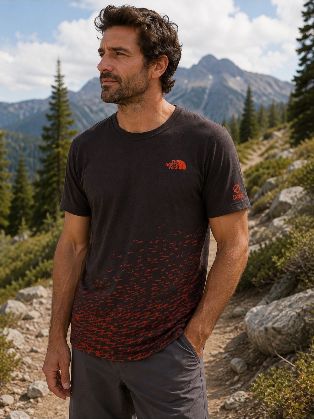 The North Face Flight Series FlashDry Trail Running Shirt Men’s L Brown Orange